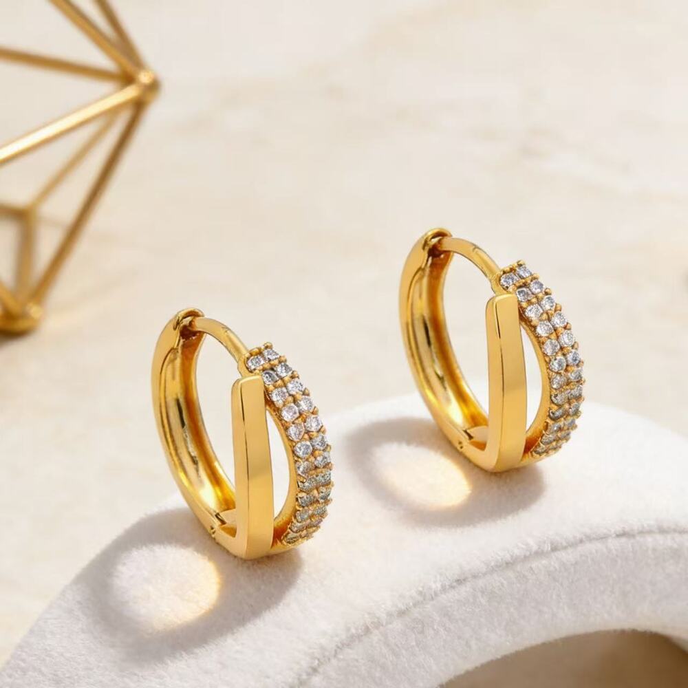 Delicate and petite openwork cross earrings